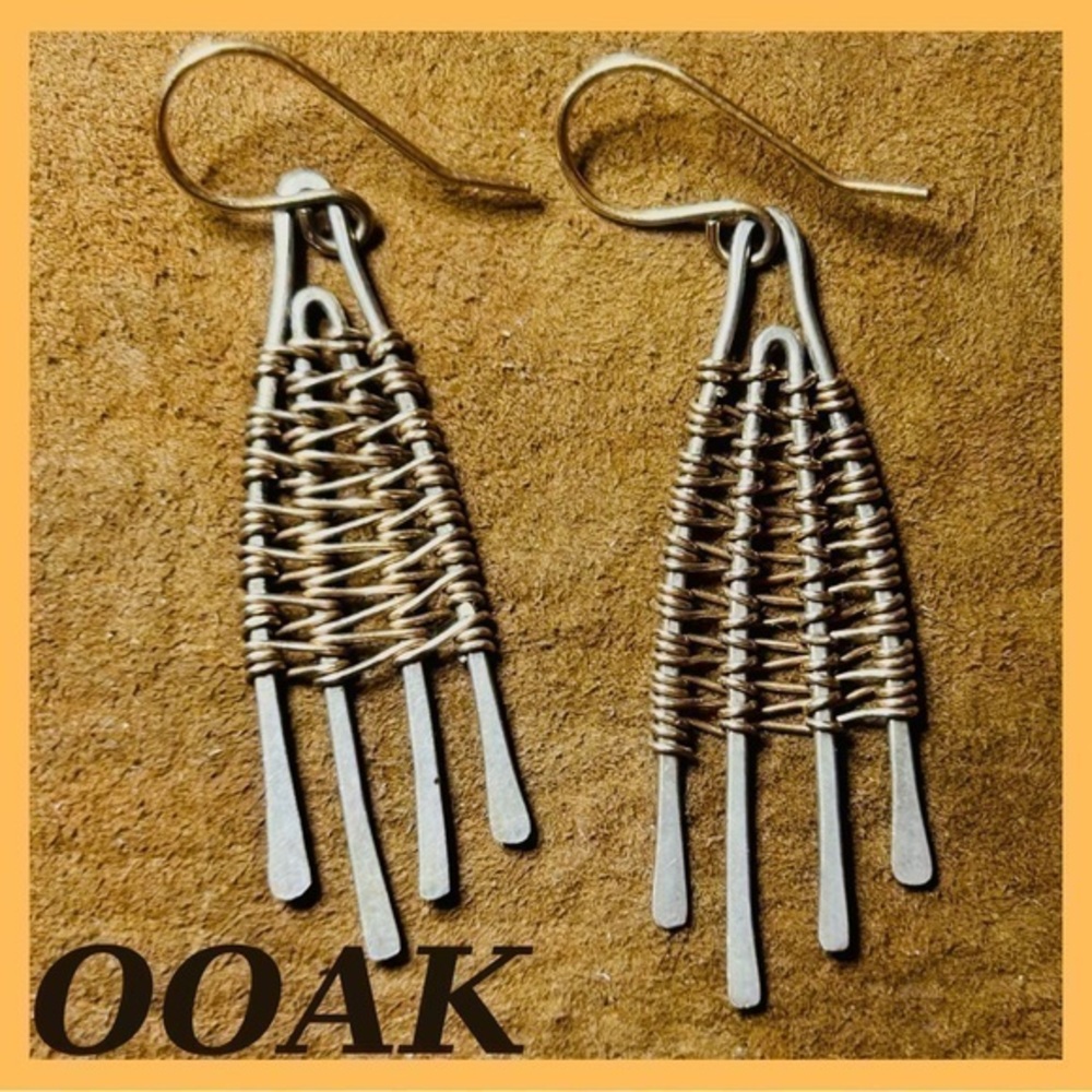 Artist Made Silver and Gold Earrings OOAK